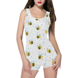 Cute Bee Pattern Classic One Piece Swimwear (Model S03)