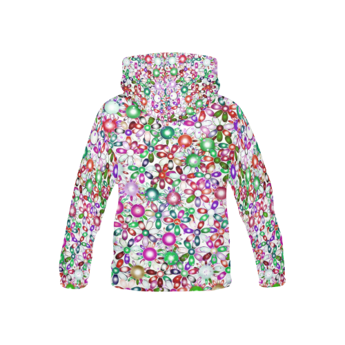 Vivid floral pattern 4181A by FeelGood All Over Print Hoodie for Kid (USA Size) (Model H13)
