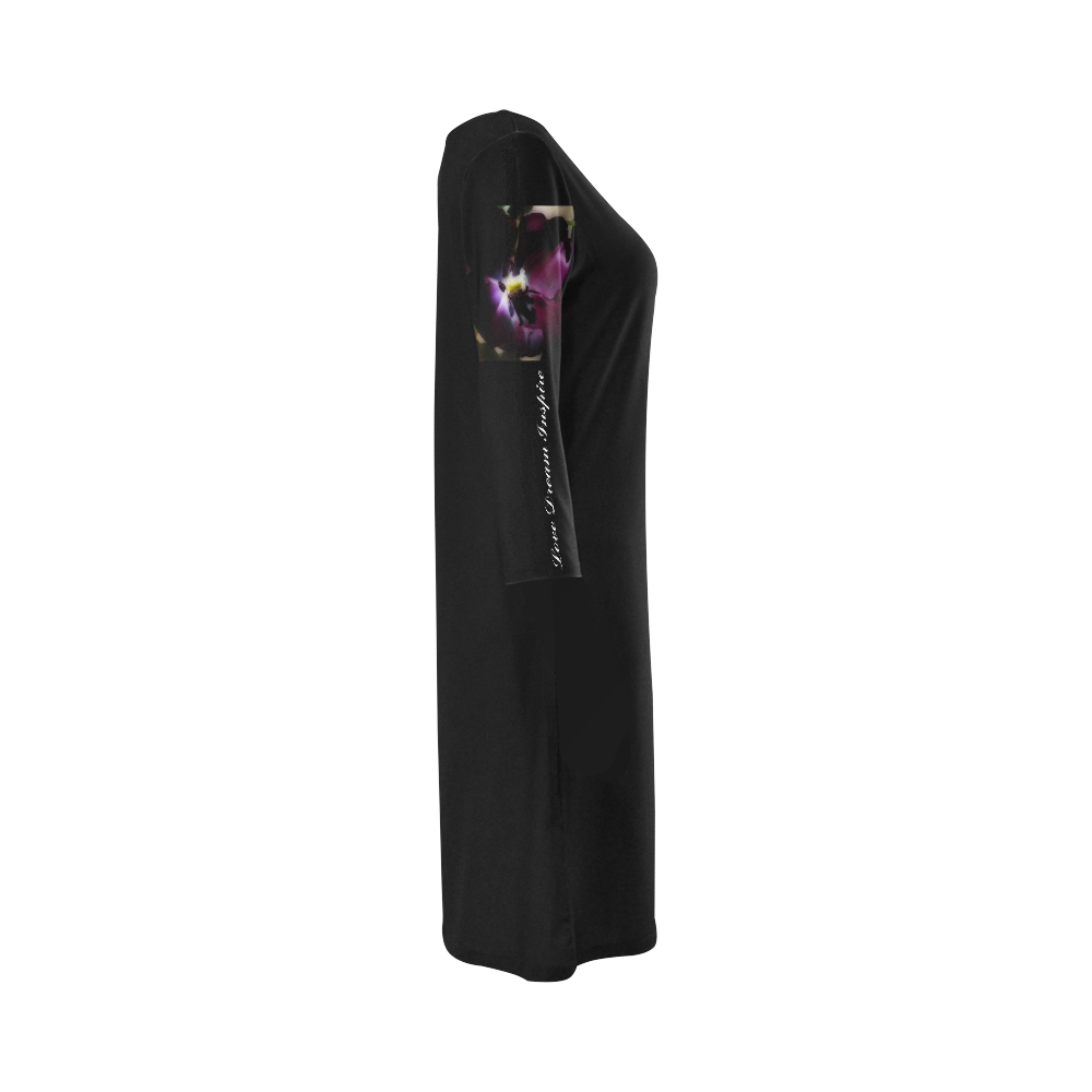 Black: Purple Tulip #LoveDreamInspireCo Round Collar Dress (D22)