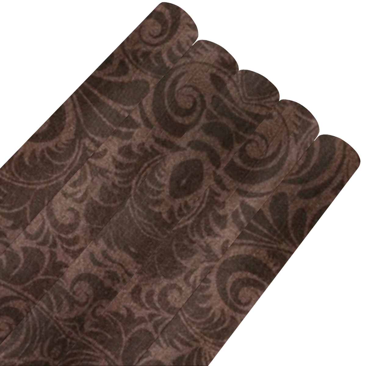 Denim with vintage floral pattern, rich brown Gift Wrapping Paper 58"x 23" (5 Rolls)