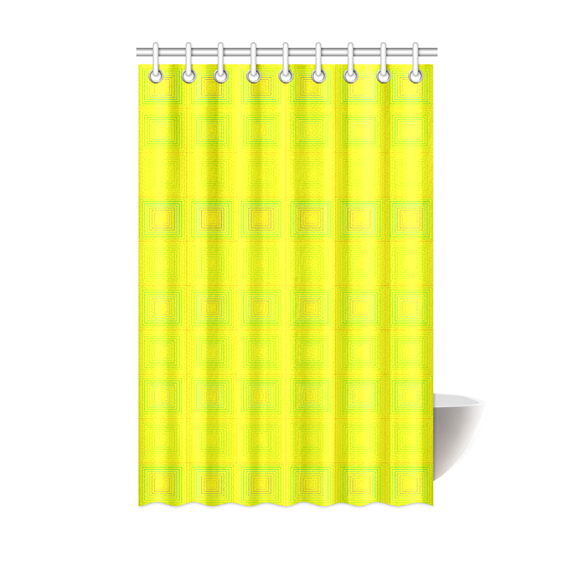 Yellow multicolored multiple squares Shower Curtain 48"x72"