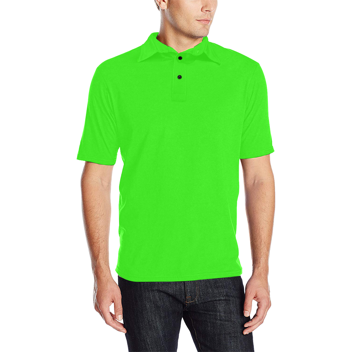 color neon green Men's All Over Print Polo Shirt (Model T55)