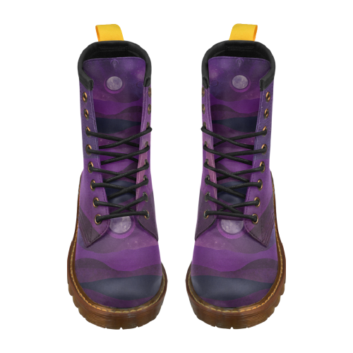 Purple Moon Night High Grade PU Leather Martin Boots For Men Model 402H