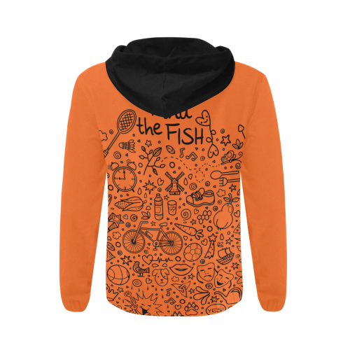 Picture Search Riddle - Find The Fish 1 All Over Print Full Zip Hoodie for Men (Model H14)