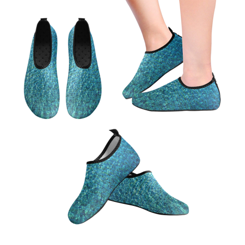Turquoise Blue Ocean Women's Slip-On Water Shoes (Model 056)