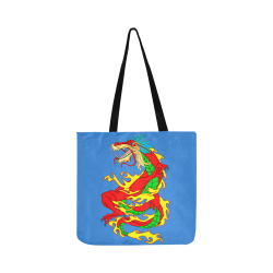 Red Chinese Dragon Blue Reusable Shopping Bag Model 1660 (Two sides)