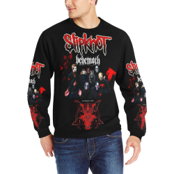 slipknot band Men's Rib Cuff Crew Neck Sweatshirt (Model H34)