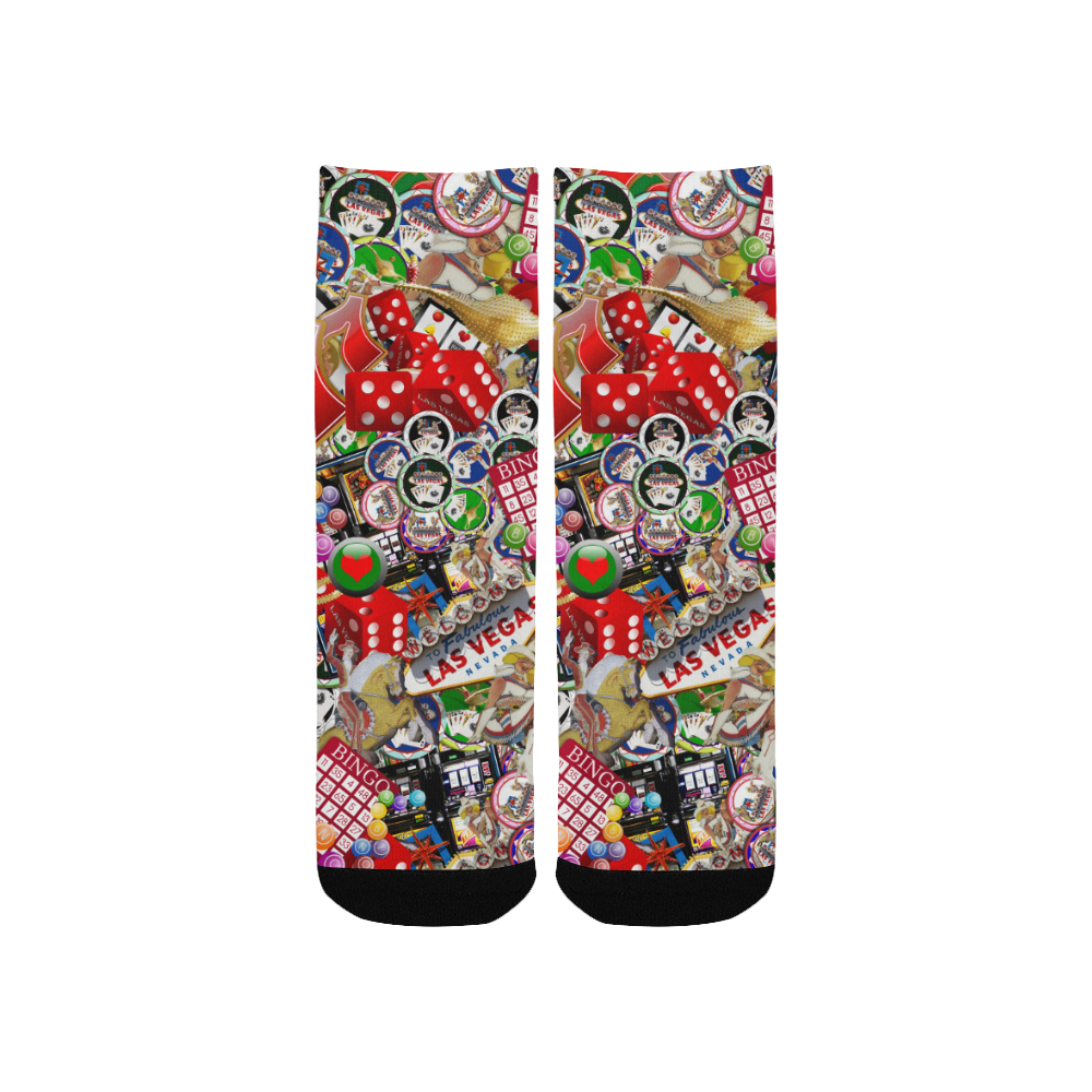 Gamblers Delight - Las Vegas Icons Custom Socks for Kids