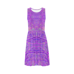 Hot Pink and Purple Abstract Branch Pattern Sleeveless Ice Skater Dress (D19)