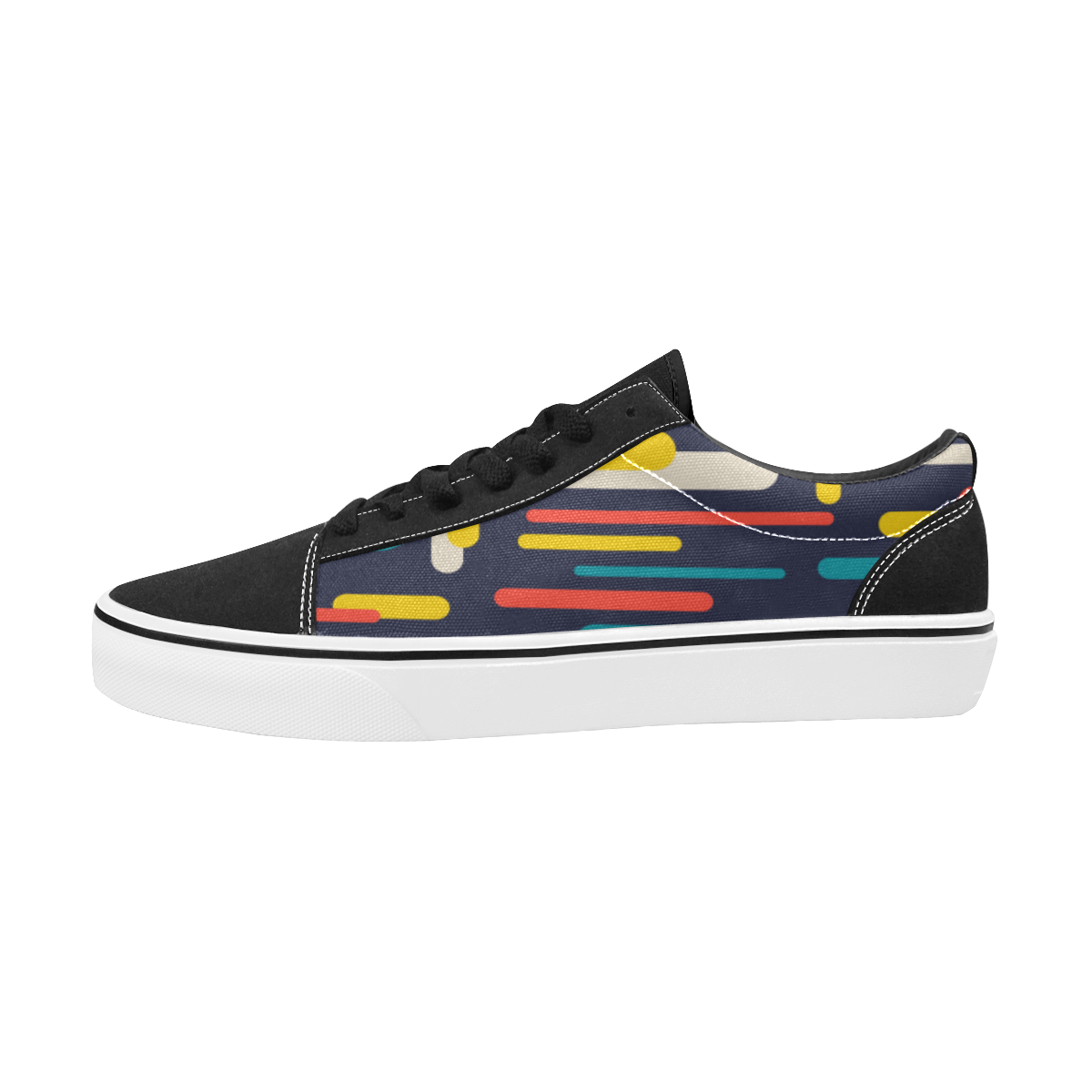 Colorful Rectangles Men's Low Top Skateboarding Shoes (Model E001-2)