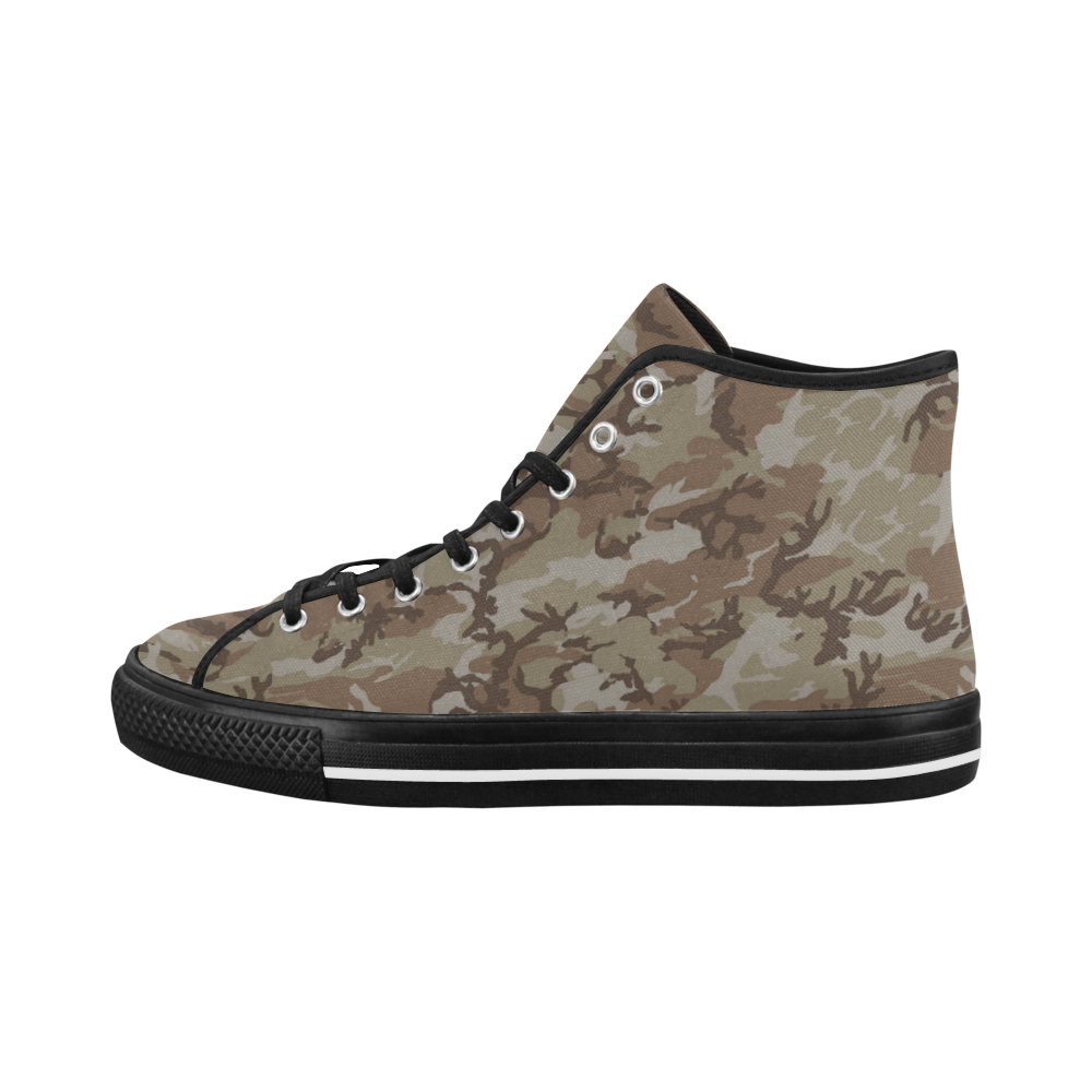 Woodland Desert Brown Camouflage Vancouver H Women's Canvas Shoes (1013-1)