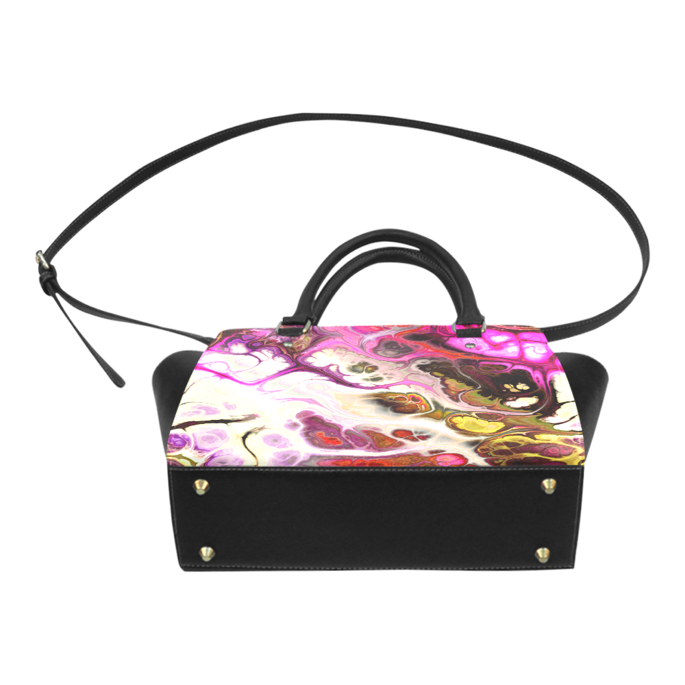 Colorful Marble Design Classic Shoulder Handbag (Model 1653)