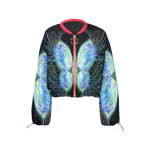 papillon1-5 Cropped Chiffon Jacket for Women (Model H30)