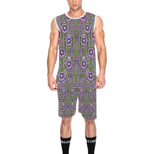 Jungle fantasy flowers climbing to be in freedom All Over Print Basketball Uniform