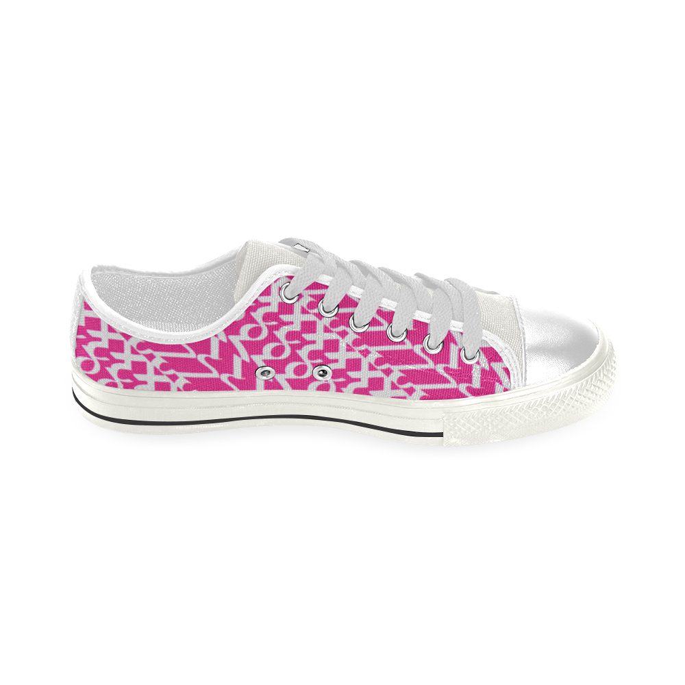 NUMBERS Collection 1234567 Pink/White Low Top Canvas Shoes for Kid (Model 018)