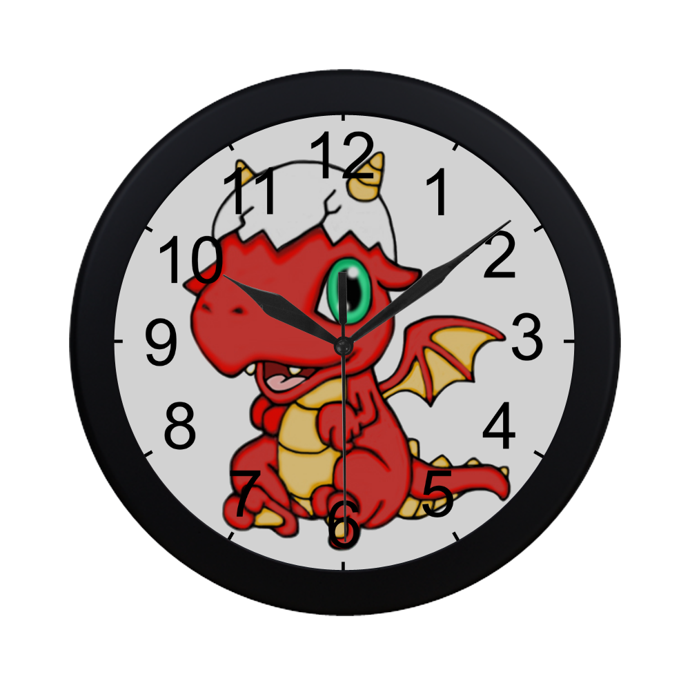 Baby Red Dragon Circular Plastic Wall clock