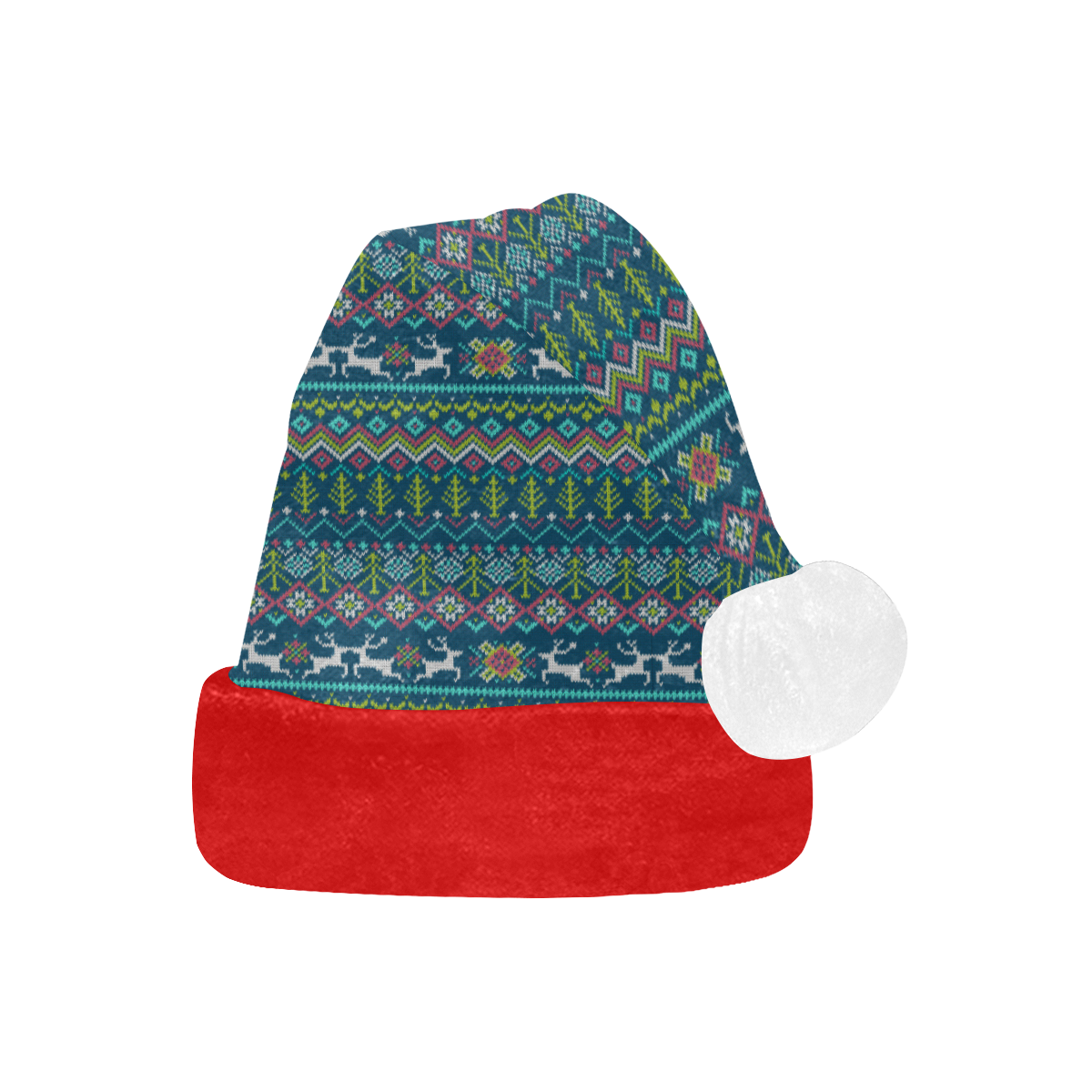 Christmas Rendeer Tree Knit Pattern Santa Hat