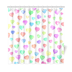 Pastel Hearts Shower Curtain 72"x72"