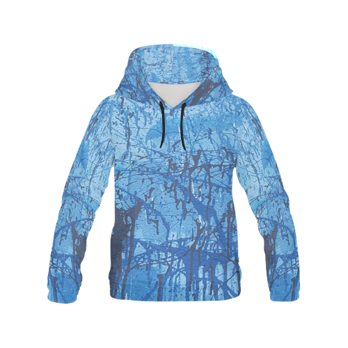 Blue splatters All Over Print Hoodie for Women (USA Size) (Model H13)
