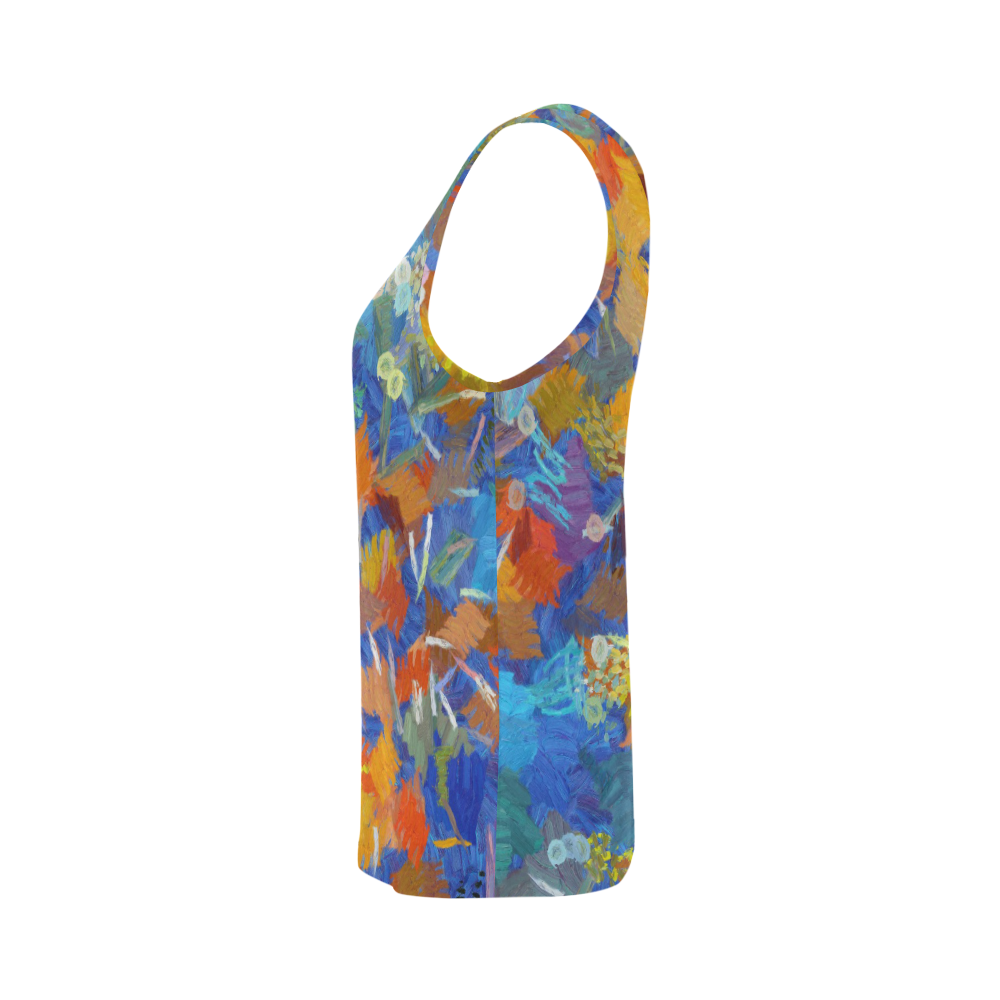 Colorful paint strokes All Over Print Tank Top for Women (Model T43)