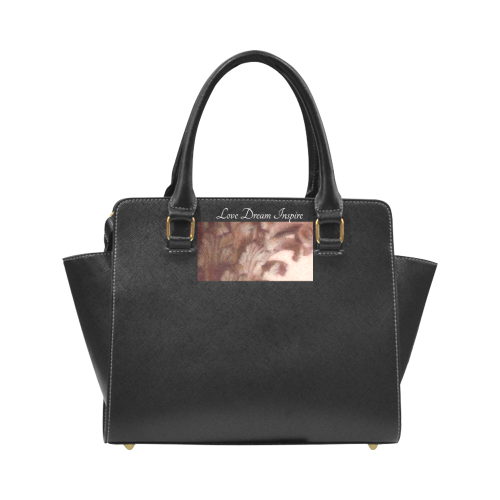Black: Corinthian Column #LoveDreamInspireCo Rivet Shoulder Handbag (Model 1645)