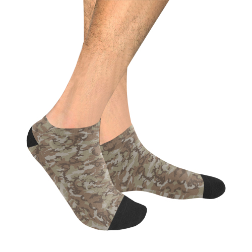 Woodland Desert Brown Camouflage Men's Ankle Socks