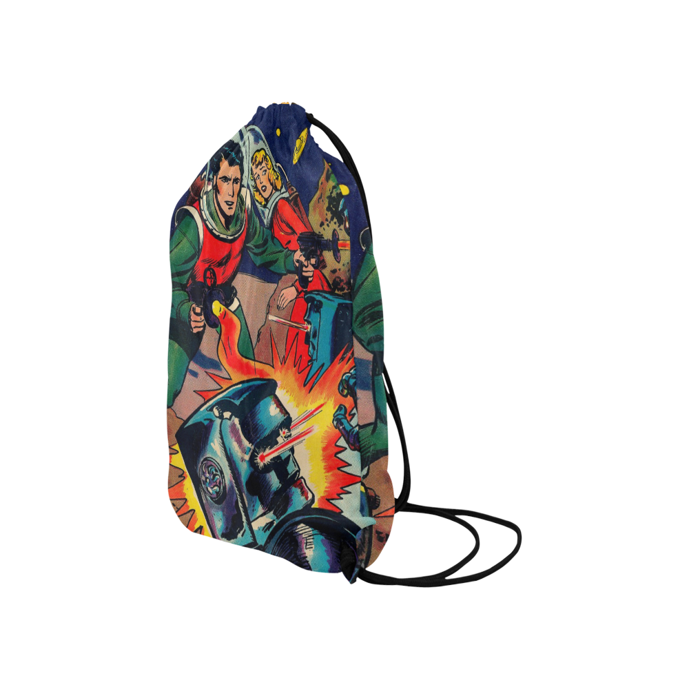 Battle in Space Small Drawstring Bag Model 1604 (Twin Sides) 11"(W) * 17.7"(H)