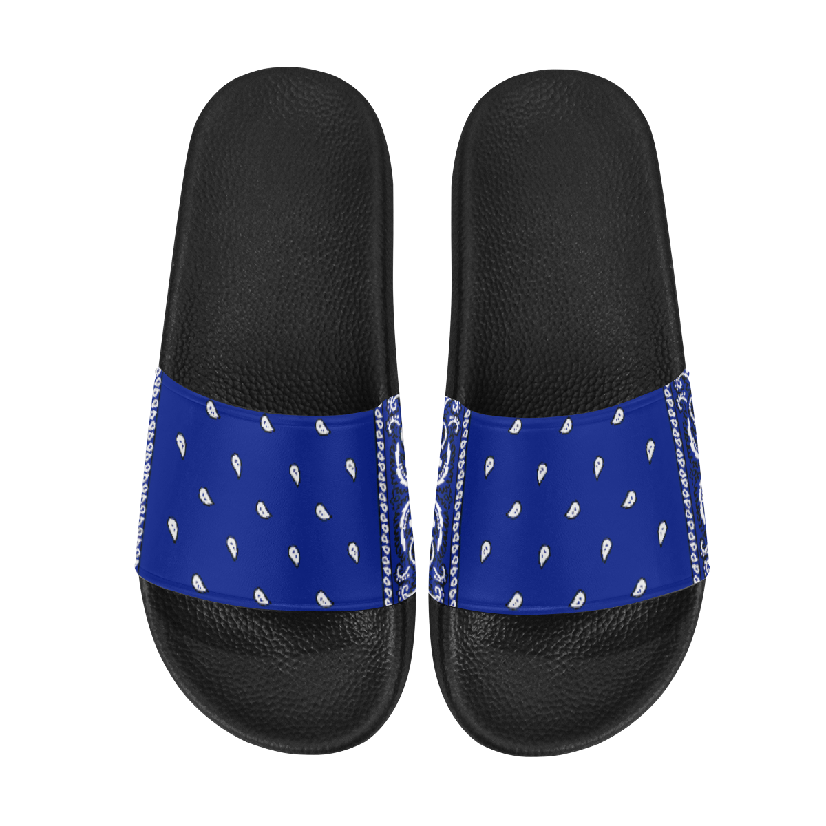 KERCHIEF PATTERN BLUE Men's Slide Sandals (Model 057)
