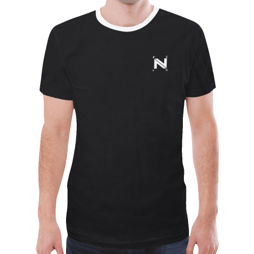 NUMBERS Collection N LOGO Black/White New All Over Print T-shirt for Men (Model T45)