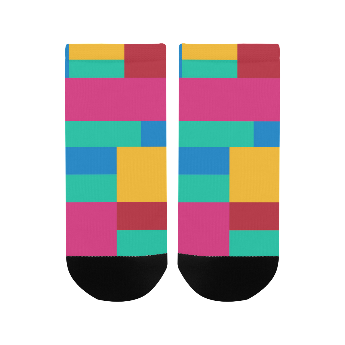 Rainbow Color Blocks Men's Ankle Socks