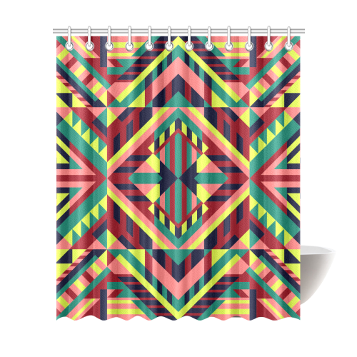 Modern Geometric Pattern Shower Curtain 72"x84"