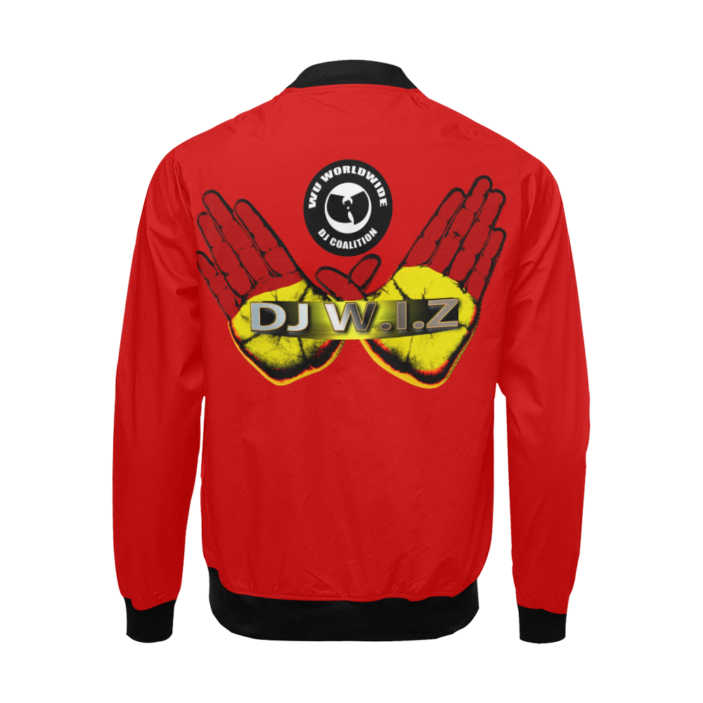 DJ W.I.Z WuJacket Red All Over Print Bomber Jacket for Men/Large Size (Model H19)