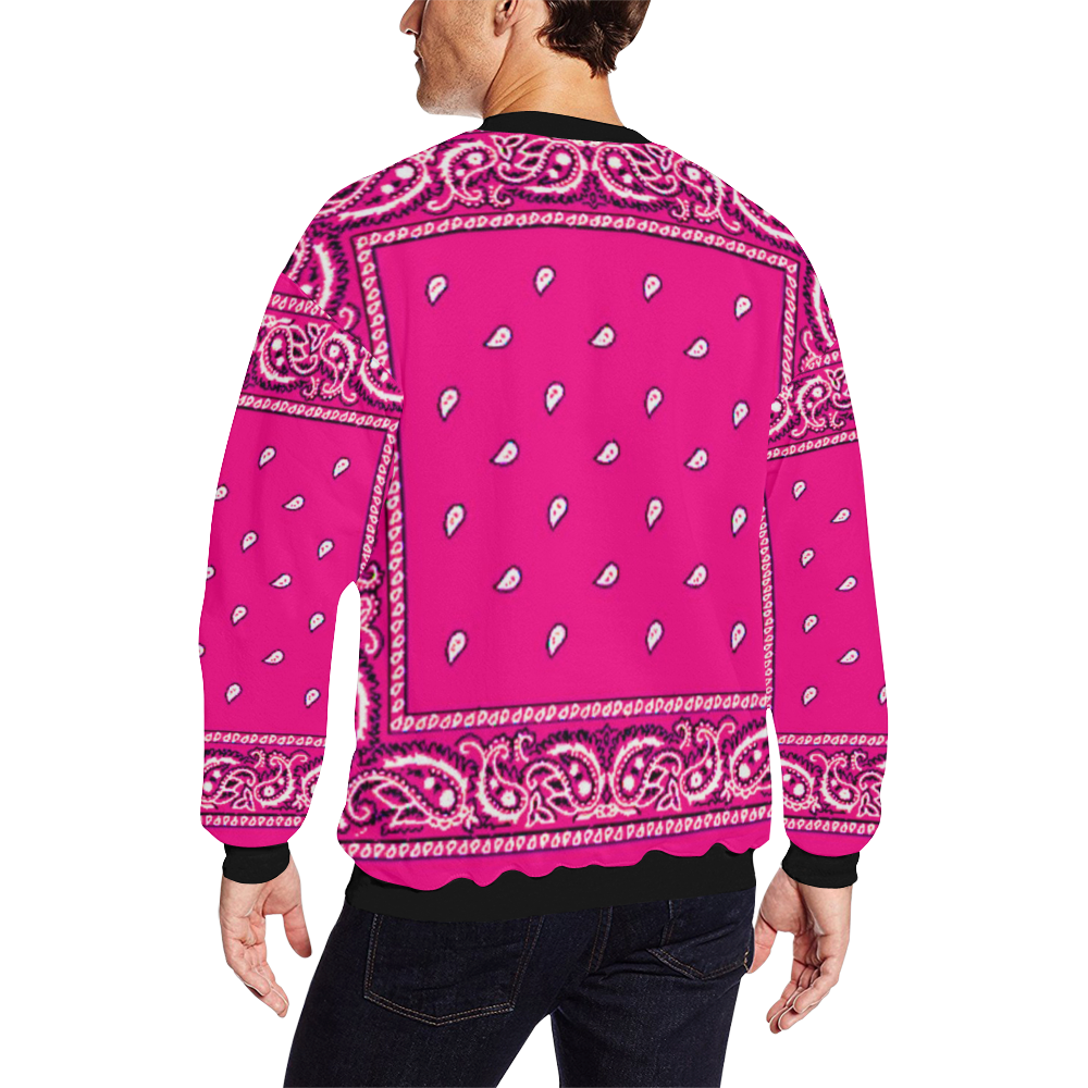 KERCHIEF PATTERN PINK All Over Print Crewneck Sweatshirt for Men/Large (Model H18)