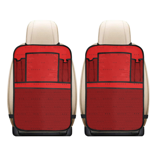 RED QUEEN BLACK LOGO ALL OVER PRINT RED Car Seat Back Organizer (2-Pack)