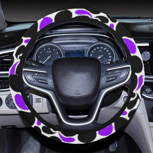 purple black paisley Steering Wheel Cover with Elastic Edge