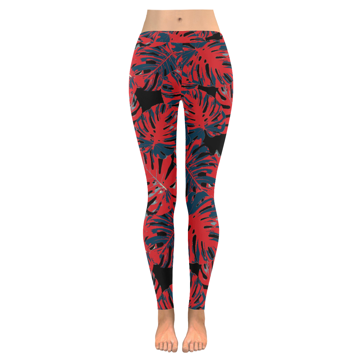 cheeseplant hope Women's Low Rise Leggings (Invisible Stitch) (Model L05)