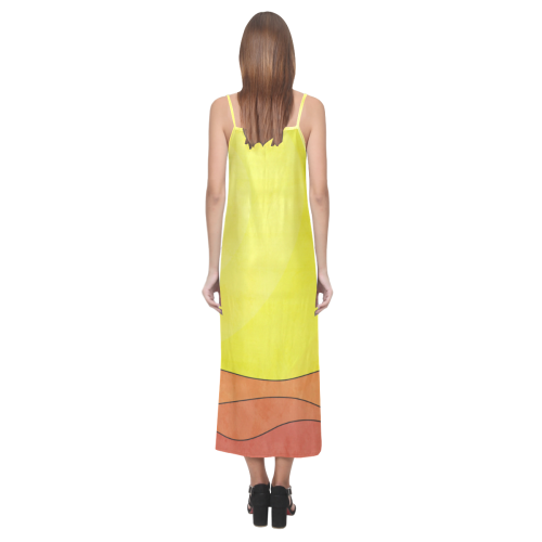 We Only Come Out At Night V-Neck Open Fork Long Dress(Model D18)