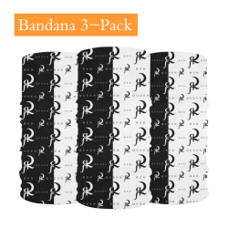Red Queen White and Black Split Symbol Logo Pattern Multifunctional Headwear (Pack of 3)