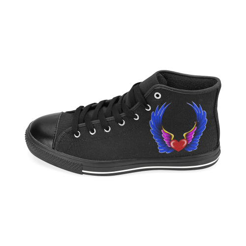 Winged heart ss Men’s Classic High Top Canvas Shoes /Large Size (Model 017)