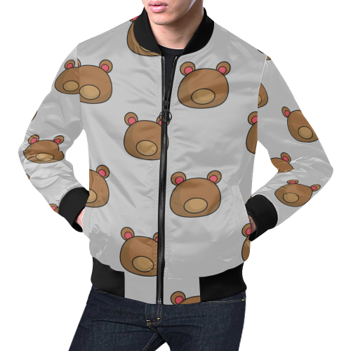Bears light grey All Over Print Bomber Jacket for Men (Model H19)