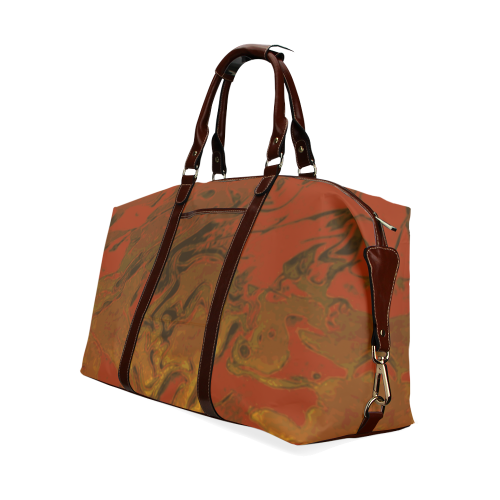 Eternal Fire - gold red orange black gradient swirl pattern Classic Travel Bag (Model 1643) Remake