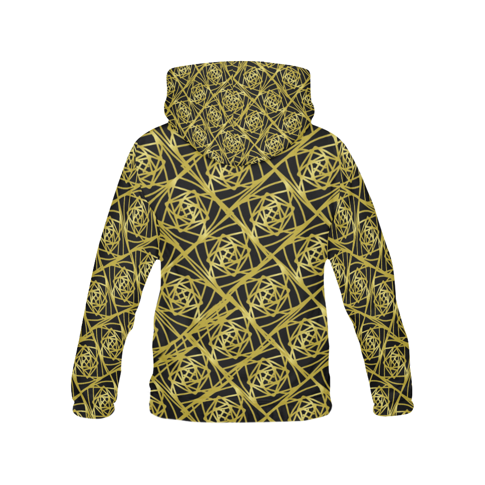 Gold Lining All Over Print Hoodie for Women (USA Size) (Model H13)