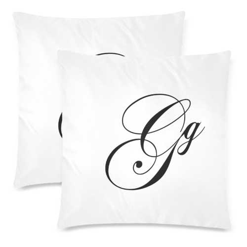 Alphabet G by Jera Nour Custom Zippered Pillow Cases 18"x 18" (Twin Sides) (Set of 2)