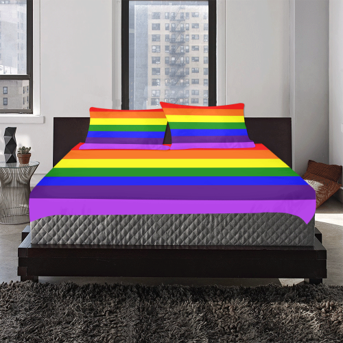 Rainbow Flag (Gay Pride - LGBTQIA+) 3-Piece Bedding Set
