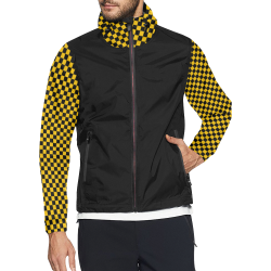 Checkerboard Black And Yellow Unisex All Over Print Windbreaker (Model H23)