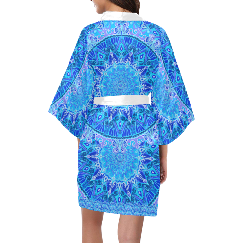 boho mandala blue blue Kimono Robe