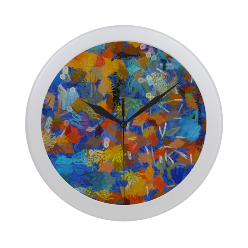 Colorful paint strokes Circular Plastic Wall clock