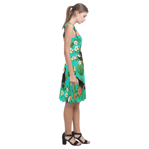 Tropical Summer Toucan Pattern Atalanta Casual Sundress(Model D04)