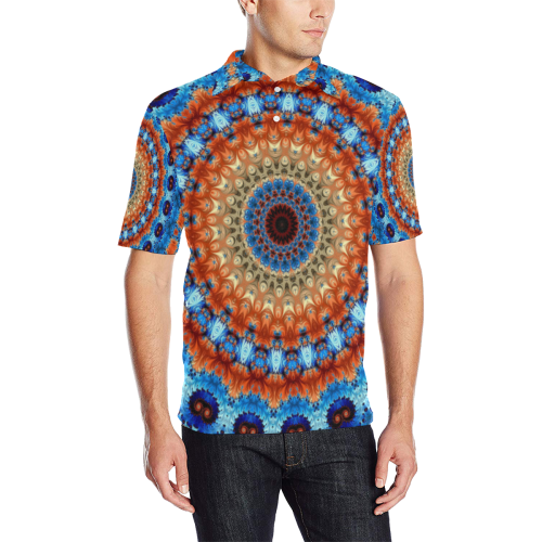 Kaleidoscope Men's All Over Print Polo Shirt (Model T55)