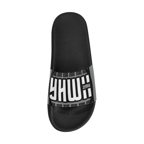 Gray Men's Slide Sandals/Large Size (Model 057)